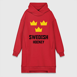 Женское худи-платье Swedish Hockey, цвет: красный