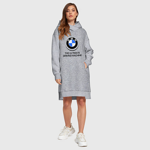 Женская толстовка-платье BMW Driving Machine / Меланж – фото 4