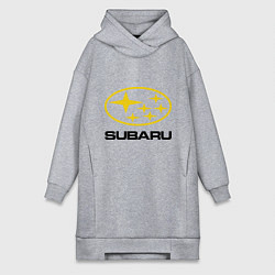 Женское худи-платье Subaru Logo, цвет: меланж