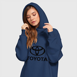 Женское худи-платье Toyota Logo, цвет: тёмно-синий — фото 2