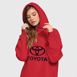 Женское худи-платье Toyota Logo, цвет: красный — фото 2