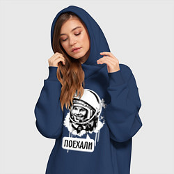 Женское худи-платье Гагарин: поехали, цвет: тёмно-синий — фото 2