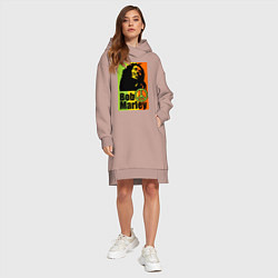Женское худи-платье Bob Marley: Jamaica, цвет: пыльно-розовый — фото 2