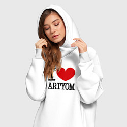 Женское худи-платье Я люблю Артёма, цвет: белый — фото 2