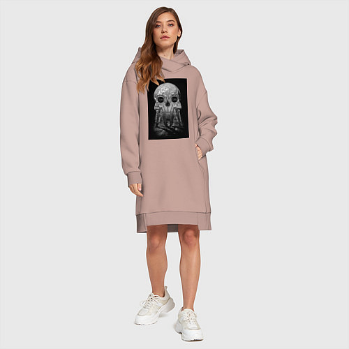 Женская толстовка-платье Космонавты / Пыльно-розовый – фото 4