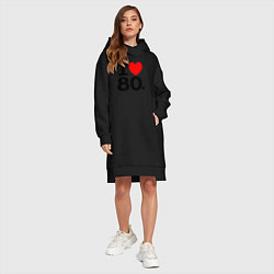 Женское худи-платье I Love 80s, цвет: черный — фото 2