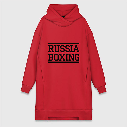 Женская толстовка-платье Russia boxing / Красный – фото 1