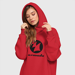 Женское худи-платье Armada Music, цвет: красный — фото 2