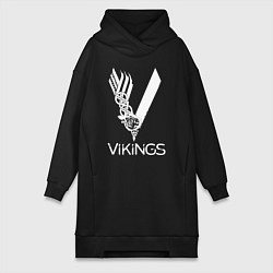 Женское худи-платье Vikings, цвет: черный