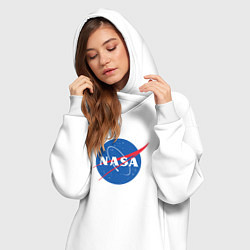 Женское худи-платье NASA: Logo, цвет: белый — фото 2