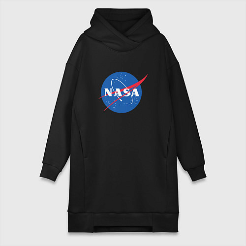 Женская толстовка-платье NASA: Logo / Черный – фото 1