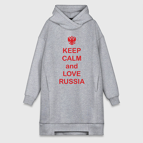 Женская толстовка-платье Keep Calm & Love Russia / Меланж – фото 1