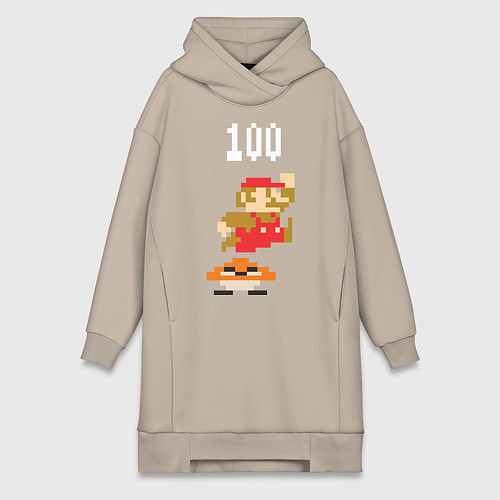 Женская толстовка-платье Mario: 100 coins / Миндальный – фото 1