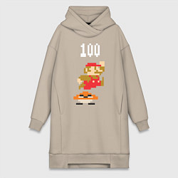 Женское худи-платье Mario: 100 coins, цвет: миндальный