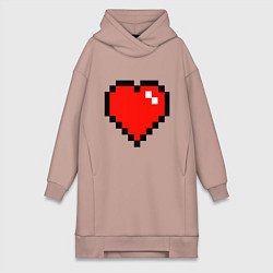 Женское худи-платье Minecraft Lover, цвет: пыльно-розовый
