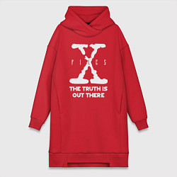 Женское худи-платье X-Files: Truth is out there, цвет: красный