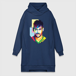 Женское худи-платье Neymar: fun-art, цвет: тёмно-синий