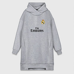 Женское худи-платье Real Madrid: Fly Emirates, цвет: меланж