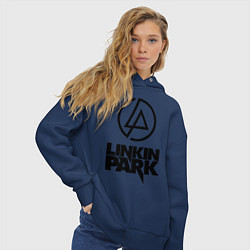 Толстовка оверсайз женская Linkin Park, цвет: тёмно-синий — фото 2