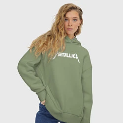 Толстовка оверсайз женская Metallica, цвет: авокадо — фото 2