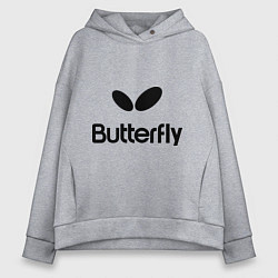 Толстовка оверсайз женская Butterfly Logo, цвет: меланж