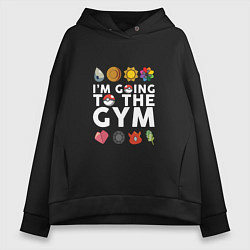 Толстовка оверсайз женская Pokemon Im going to the gym (white), цвет: черный