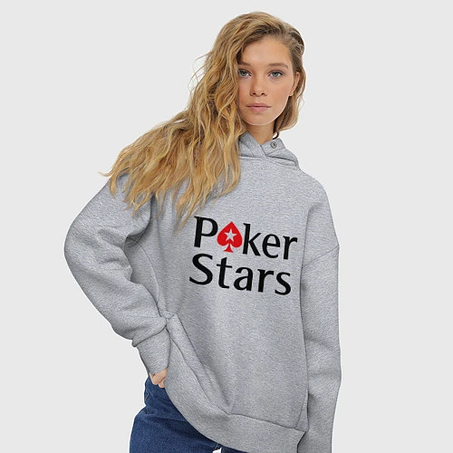 Женское худи оверсайз Poker Stars / Меланж – фото 3