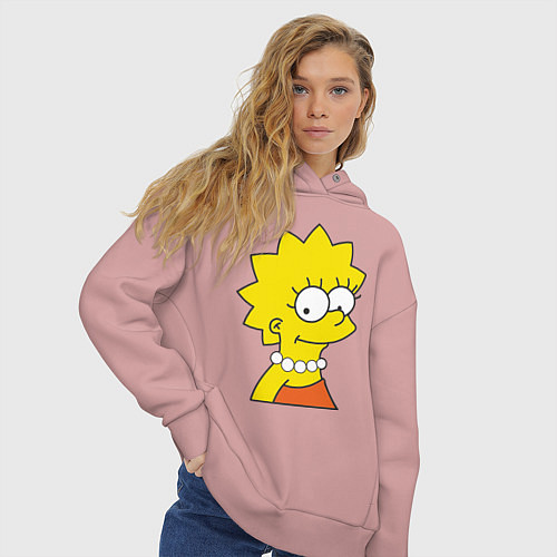 Женское худи оверсайз Lisa Simpson / Пыльно-розовый – фото 3