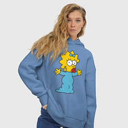 Толстовка оверсайз женская Maggie Simpson, цвет: мягкое небо — фото 2