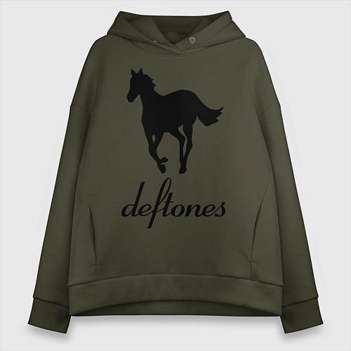 Женское худи оверсайз Deftones / Хаки – фото 1