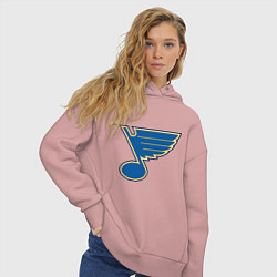 Толстовка оверсайз женская St Louis Blues, цвет: пыльно-розовый — фото 2