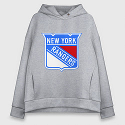 Толстовка оверсайз женская New York Rangers, цвет: меланж