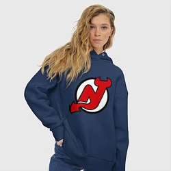 Толстовка оверсайз женская New Jersey Devils, цвет: тёмно-синий — фото 2