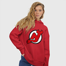 Толстовка оверсайз женская New Jersey Devils, цвет: красный — фото 2