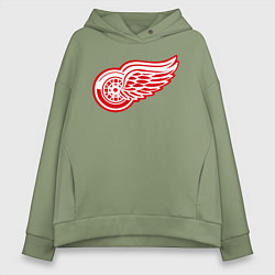 Толстовка оверсайз женская Detroit Red Wings, цвет: авокадо