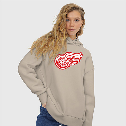 Женское худи оверсайз Detroit Red Wings / Миндальный – фото 3