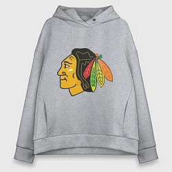 Толстовка оверсайз женская Chicago Blackhawks, цвет: меланж