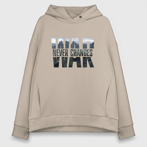 Женское худи оверсайз War never changes / Миндальный – фото 1
