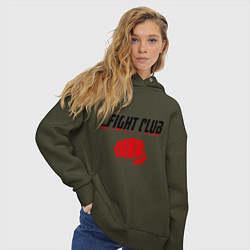 Толстовка оверсайз женская Fight Club, цвет: хаки — фото 2