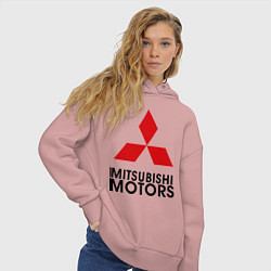 Толстовка оверсайз женская Mitsubishi, цвет: пыльно-розовый — фото 2