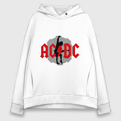 Толстовка оверсайз женская AC/DC: Angus Young, цвет: белый