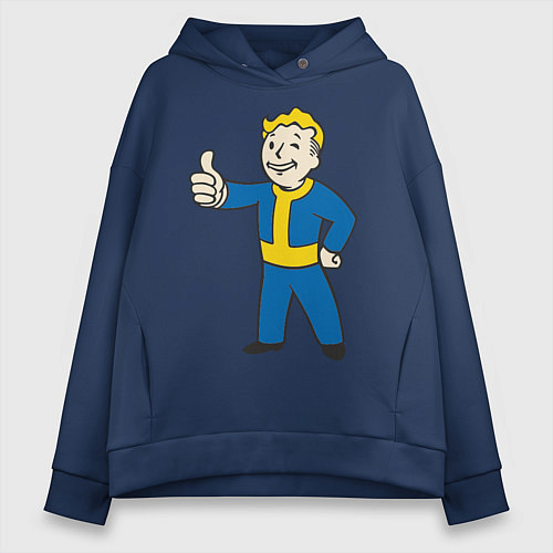 Женское худи оверсайз Fallout Boy / Тёмно-синий – фото 1