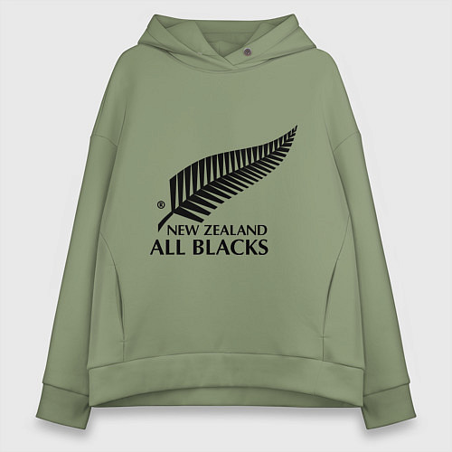 Женское худи оверсайз New Zeland: All blacks / Авокадо – фото 1