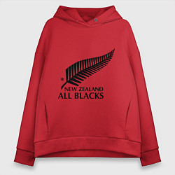 Толстовка оверсайз женская New Zeland: All blacks, цвет: красный