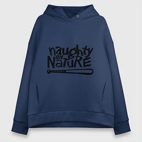 Женское худи оверсайз Naughty by nature / Тёмно-синий – фото 1
