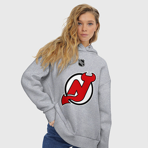 Женское худи оверсайз New Jersey Devils: Kovalchuk 17 / Меланж – фото 3