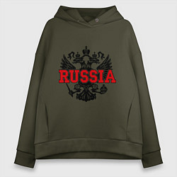 Толстовка оверсайз женская Russia Coat, цвет: хаки