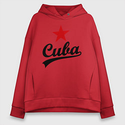 Толстовка оверсайз женская Cuba Star, цвет: красный