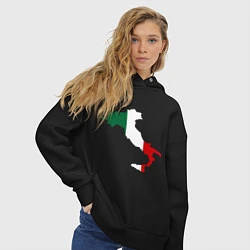 Толстовка оверсайз женская Италия (Italy), цвет: черный — фото 2