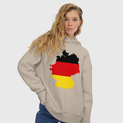 Толстовка оверсайз женская Германия (Germany), цвет: миндальный — фото 2